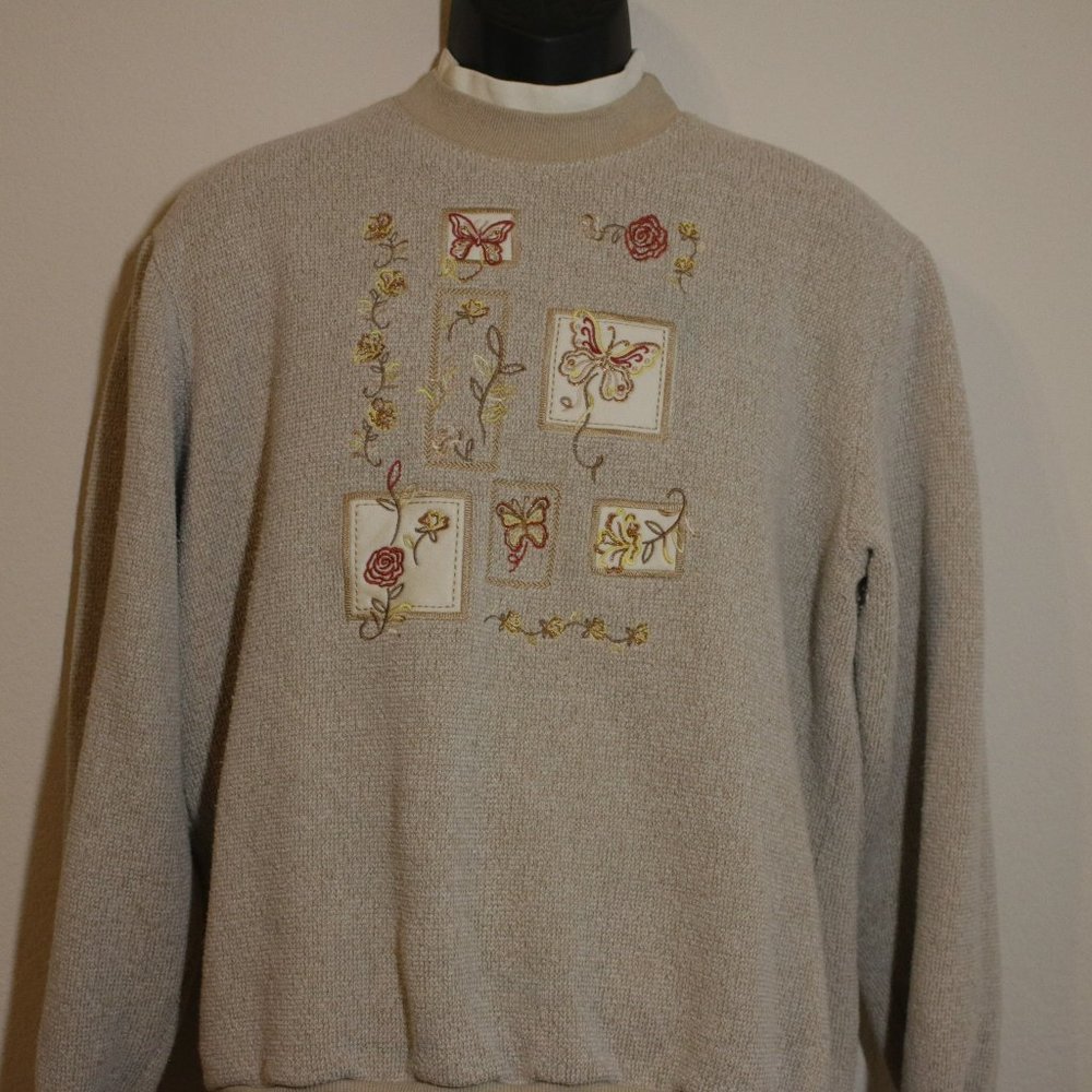 Vintage Bon Worth Sweatshirt with Butterflies
